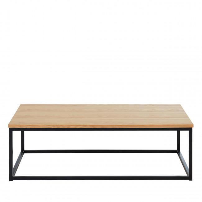 Table basse en bois et en métal 110x60 cm - IVICA Bois clair - Drawer