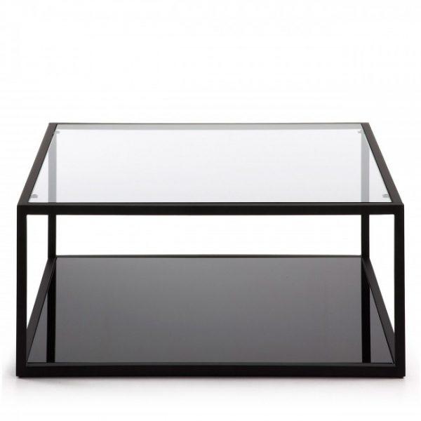 Table basse carrée en métal - BLACKHILL Noir - Kave Home