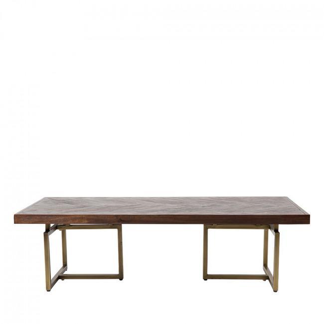 Table basse design bois et laiton - CLASS Bois foncé - Dutchbone