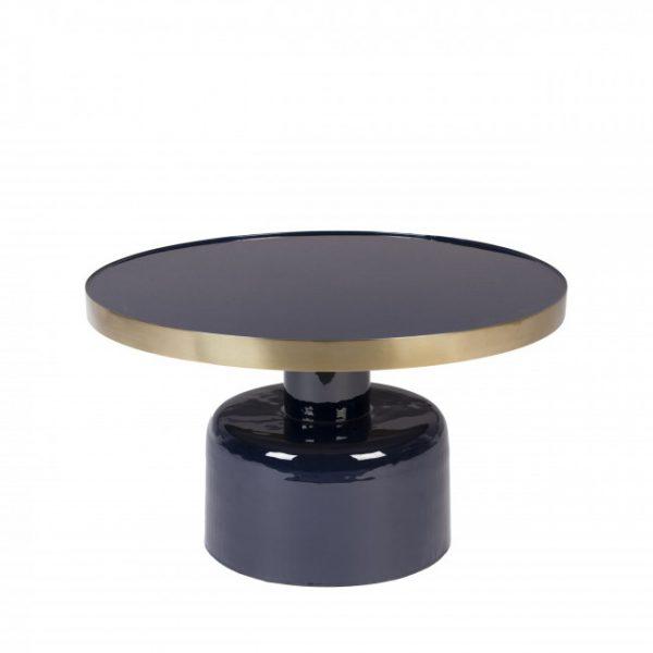 Table basse design en métal ø60cm - GLAM Bleu foncé - Zuiver