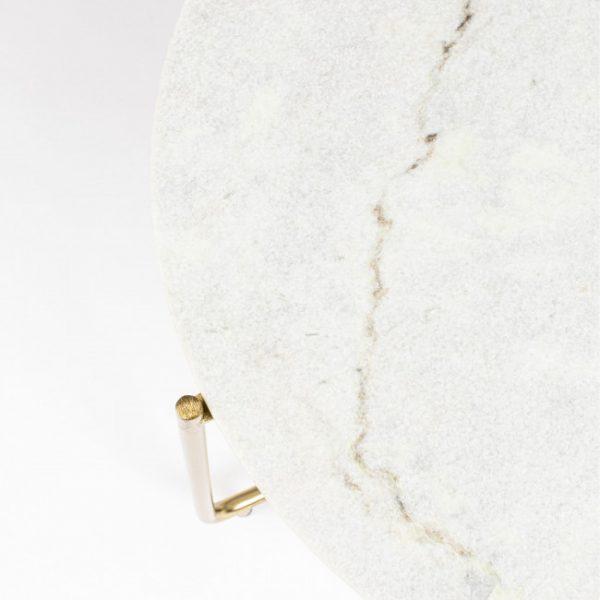 Table basse en marbre ø70cm - TIMPA Blanc - Drawer