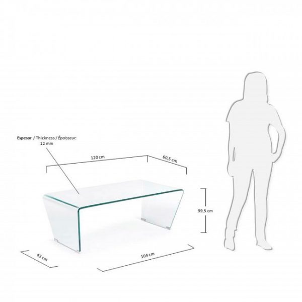 Table basse en verre 120x60 cm - BURANO Transparent - Kave Home