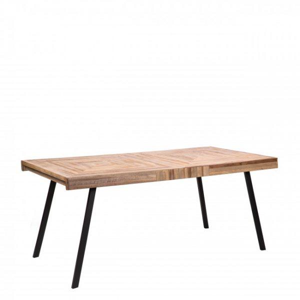 Table à manger en métal et teck recyclé 200x90cm - PAMENANG Bois - Drawer