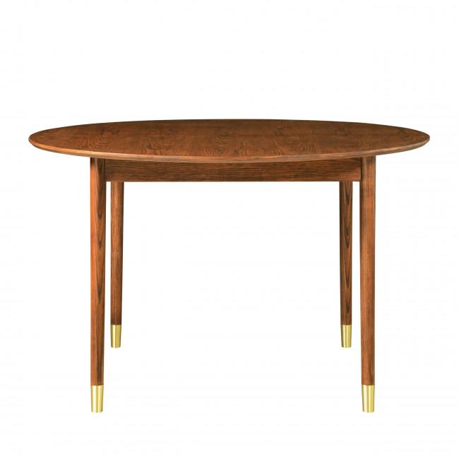 Table à manger ronde extensible 120-155x120cm - HOGARN Bois foncé - Drawer