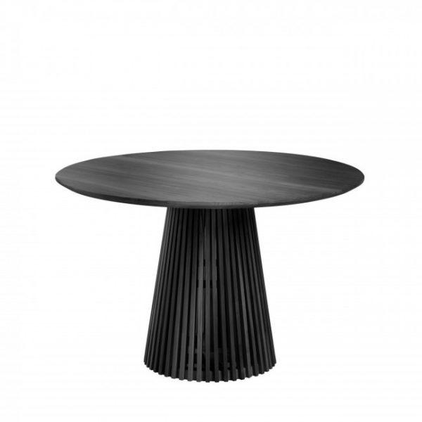 Table à manger ronde teck ø120cm - JEANETTE Noir - Kave Home
