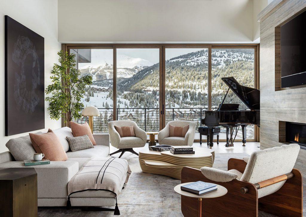 Une maison moderne luxueuse avec une vue imprenable sur la station de ski 9