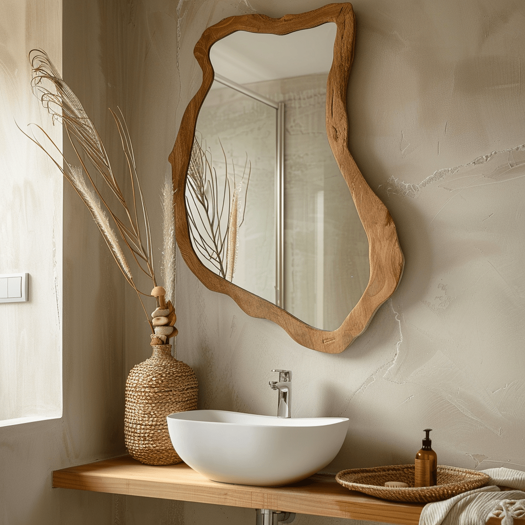 miroir organique salle de bains