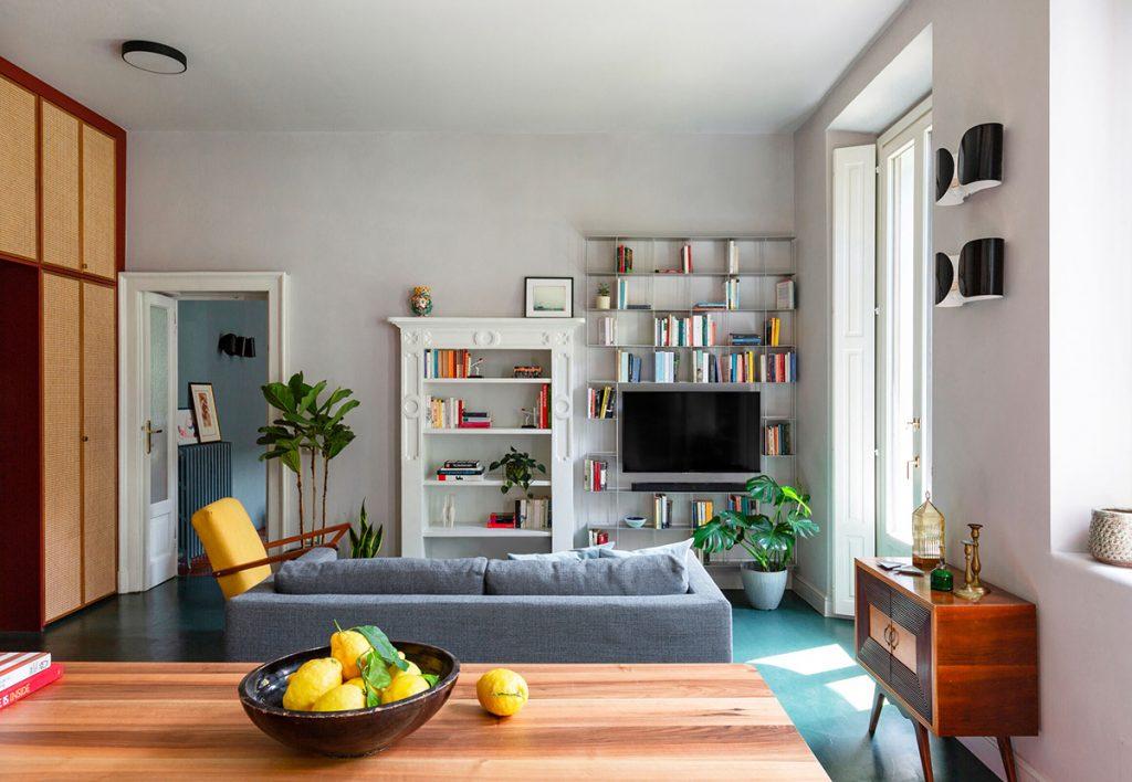 Un petit et joli appartement avec un sol turquoise 7