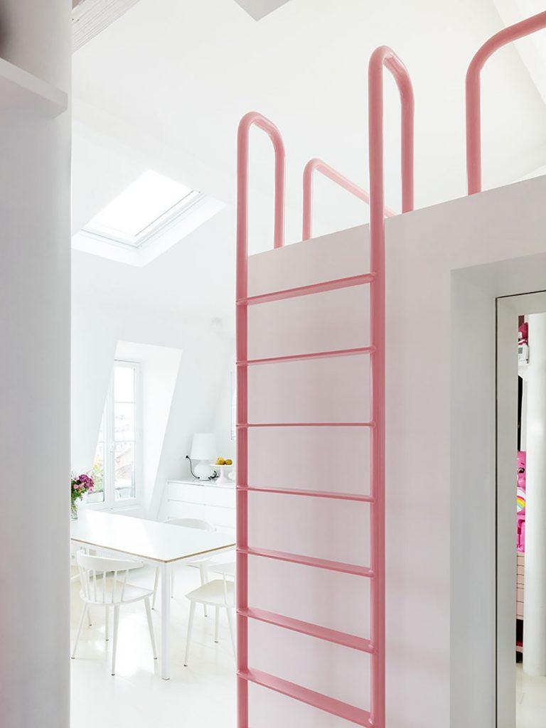 Vous aimez le rose Ce petit appartement de 54 m² avec mezzanine va vous faire craquer 3